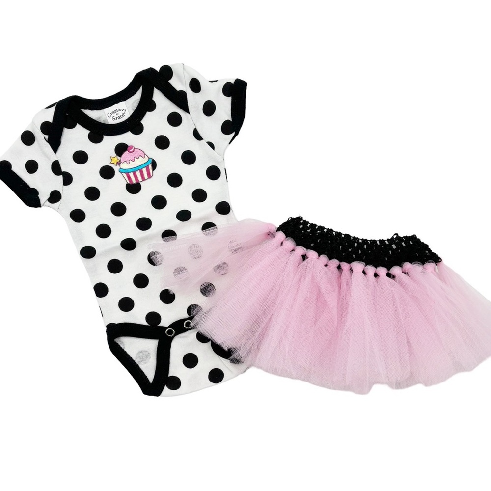 Infant Baby Girls Polka Dot Tutu Photography Onesie Outfit Newborn NWOT